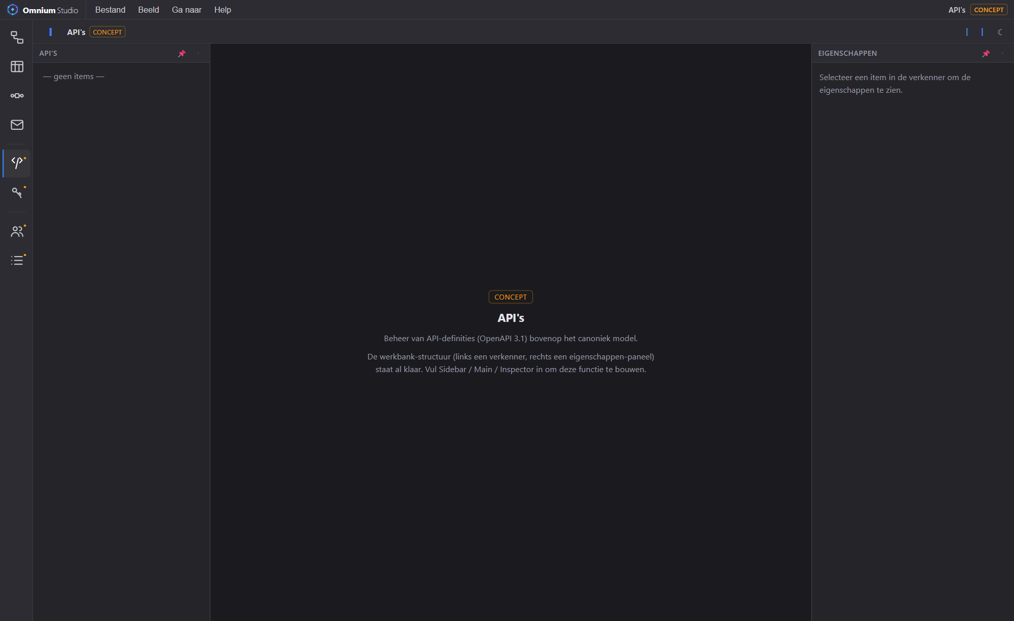 De gegenereerde API van het register